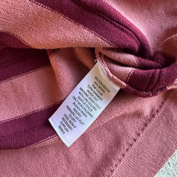 Liz Claiborne Striped Sweater in Pink - Picture 3 of 6
